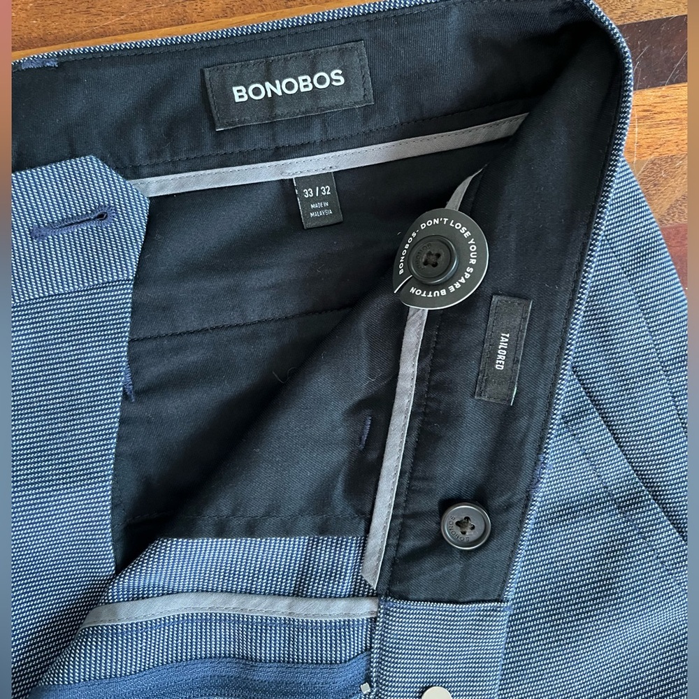 Bonobos Blue Striped Pants 33/32